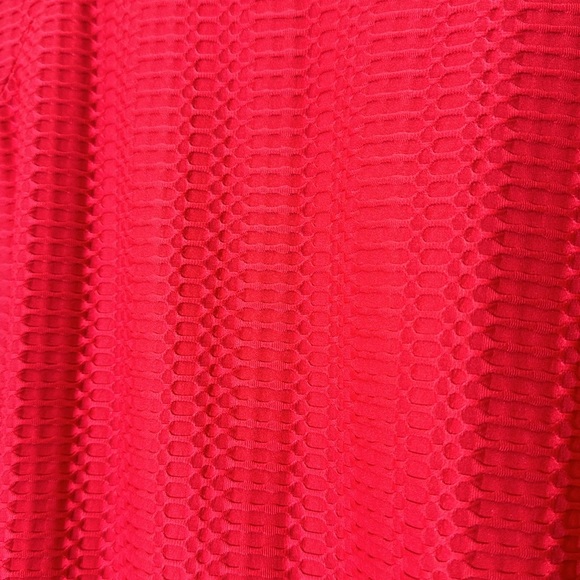 Women’s Red Dress Size 20 W Waffle Pattern Holiday Dress - Picture 3 of 9